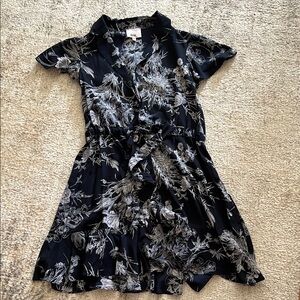 Cinq à Sept Black and White Floral Dress